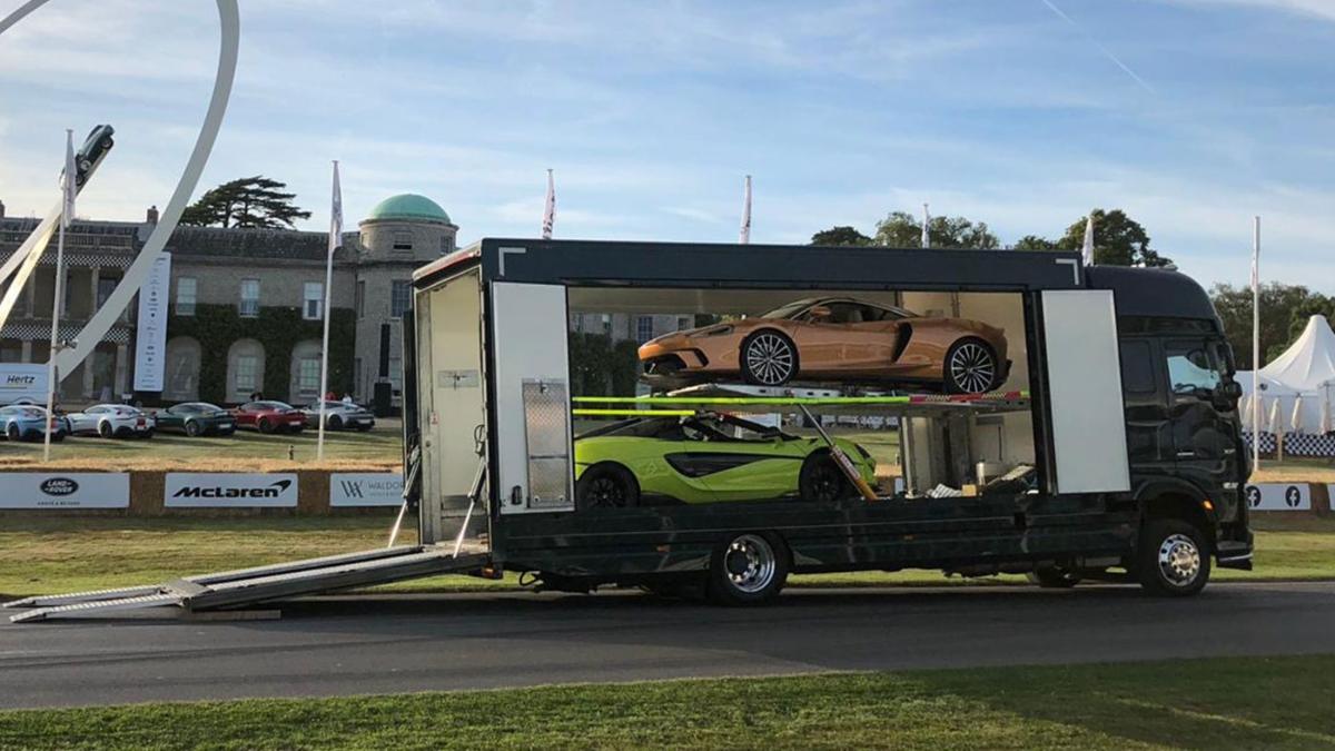 Enclosed carrier transporting supercars